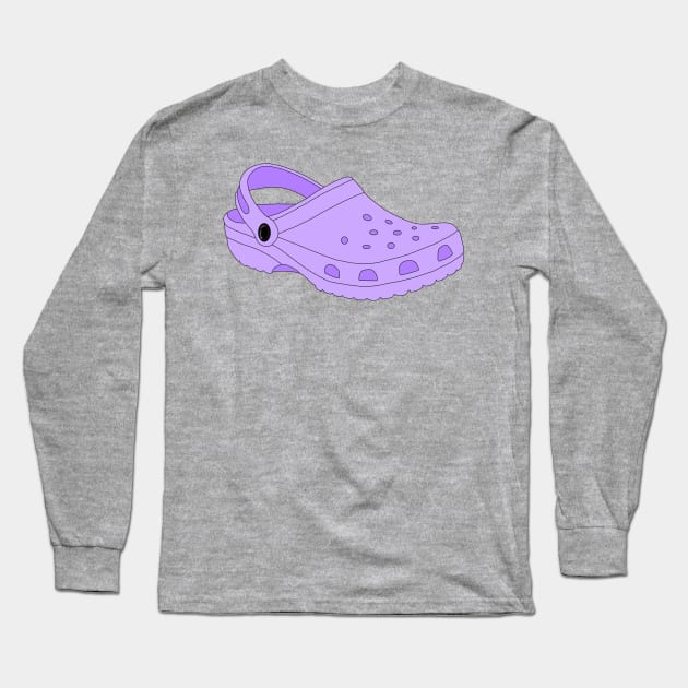 Purple Crocs Shoe Long Sleeve T-Shirt by Gold Star Creative